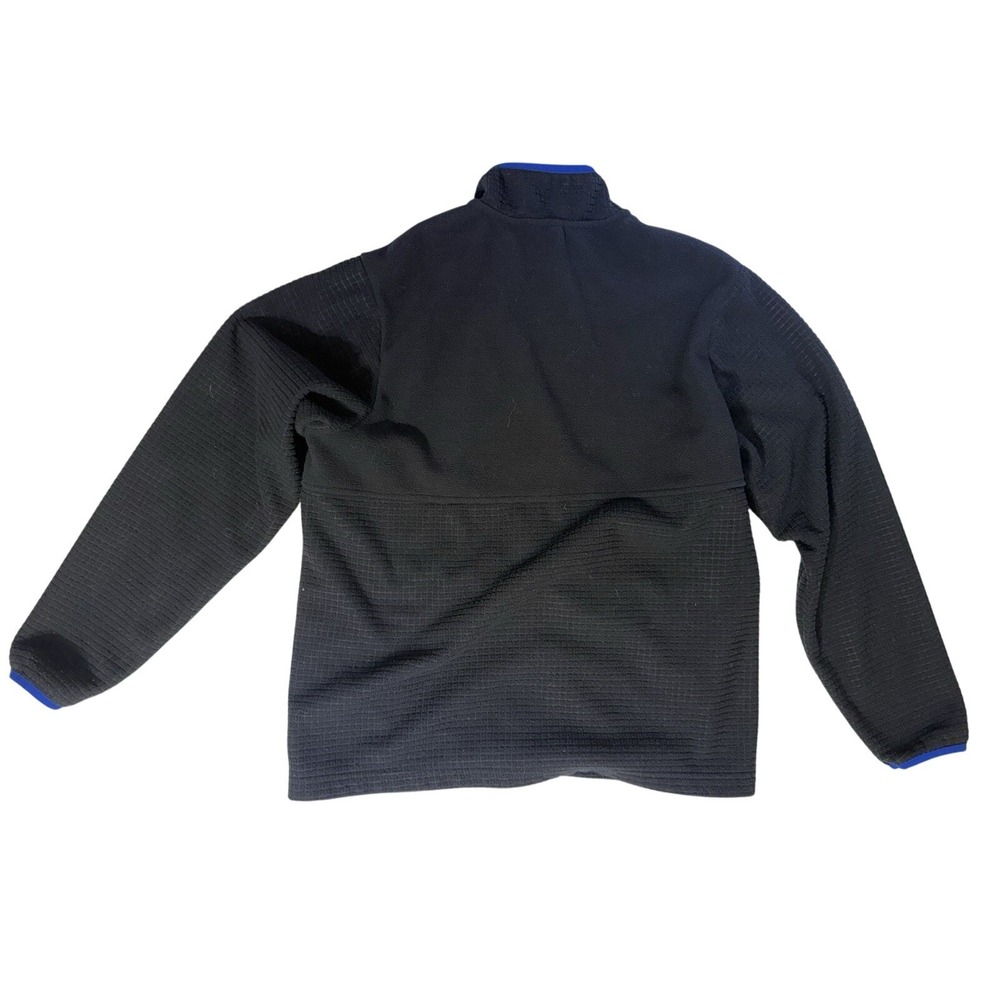 Lands' End Men's Fleece Jacket Medium 38–40‎ Full Zip Black Blue Trim - Picture 2 of 6